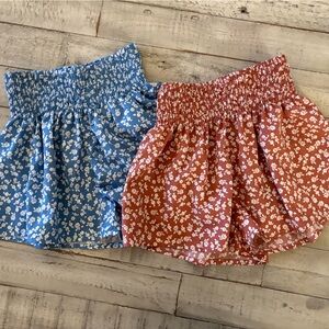 SHEIN LITTLE GIRLS FLORAL FLOWY SHORTS SZ 9y